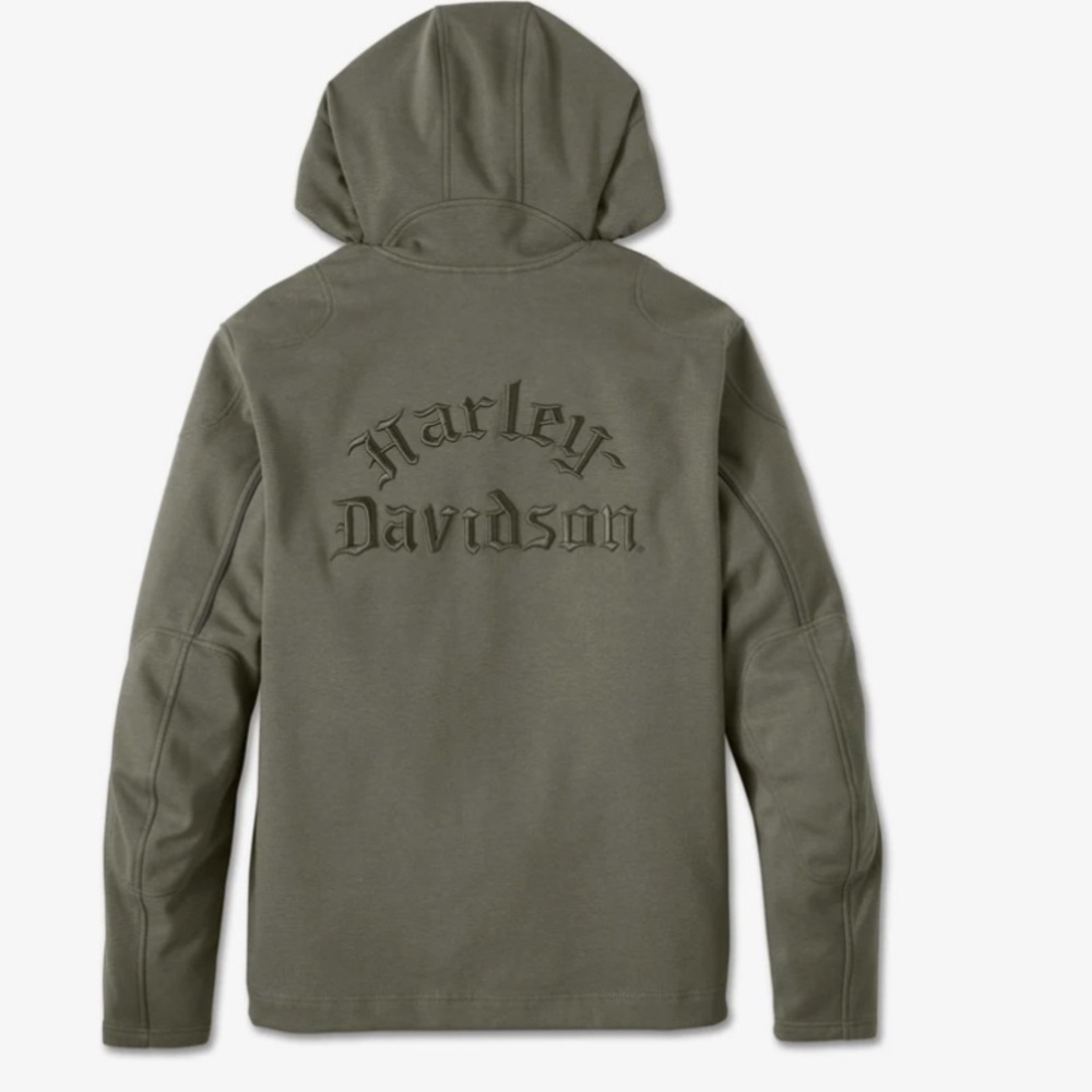 Harley-Davidson H-D Deflector 2.0 Hooded Riding Jacket in Army Green - Picture 2 of 8